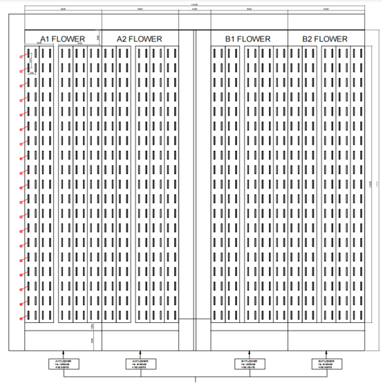 500W lamp layout